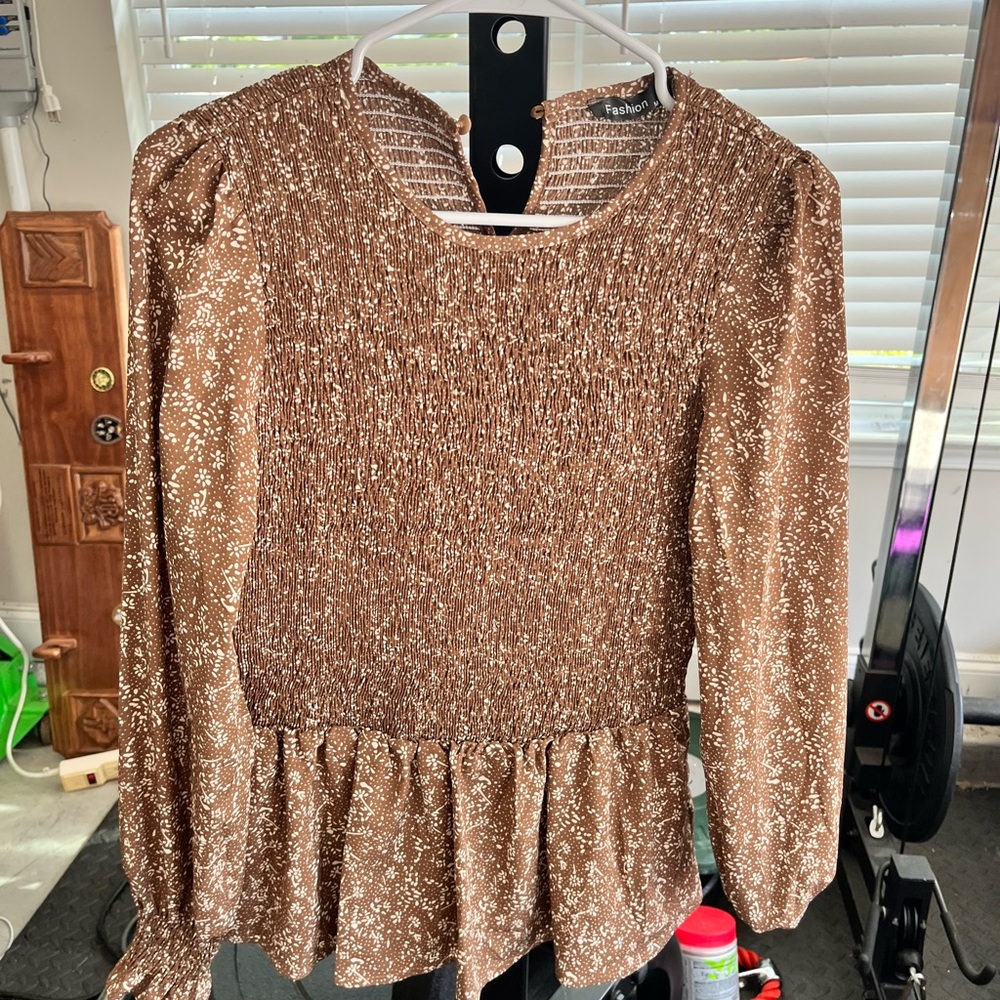 Brown Floral Women's Top